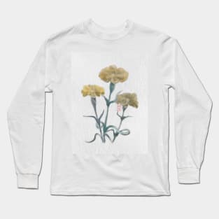 watercolor and sumiE ink yellow carnations Long Sleeve T-Shirt